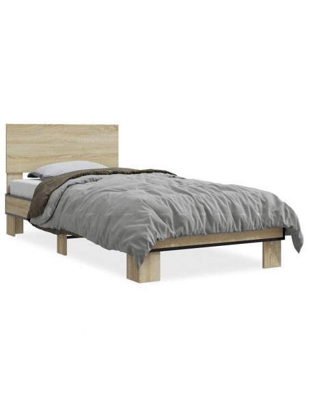 Giroletto Rovere Sonoma 75x190cm in Legno Multistrato e Metallo
