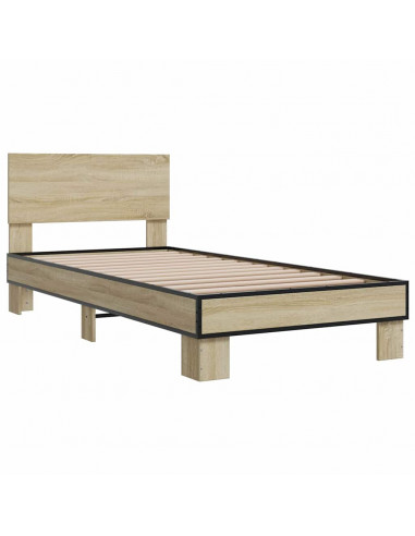 Giroletto Rovere Sonoma 75x190cm in Legno Multistrato e Metallo