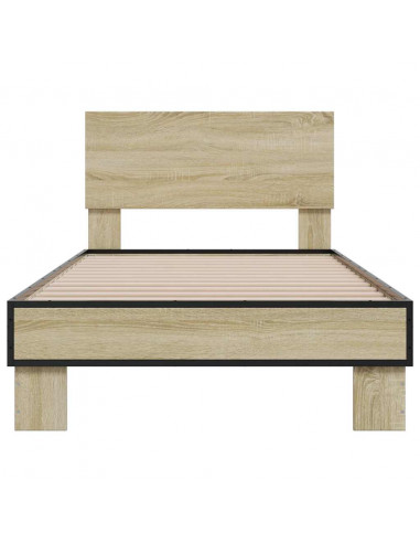 Giroletto Rovere Sonoma 75x190cm in Legno Multistrato e Metallo