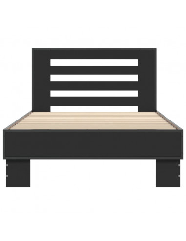 Giroletto Nero 90x190 cm in Legno Multistrato e Metallo