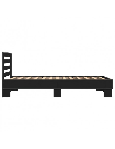 Giroletto Nero 90x190 cm in Legno Multistrato e Metallo