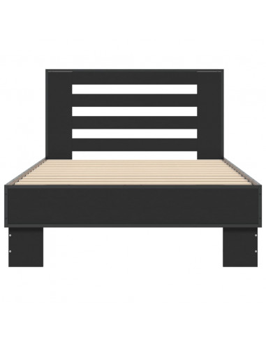 Giroletto Nero 90x200 cm in Legno Multistrato e Metallo