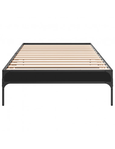 Giroletto Nero 90x190 cm in Legno Multistrato e Metallo