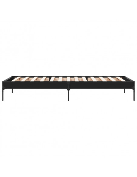 Giroletto Nero 90x190 cm in Legno Multistrato e Metallo