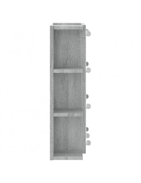 Mobile a Specchio con LED Grigio Sonoma 70x16,5x60 cm