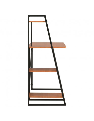 Scrivania con Mensole Nera e Marrone 102x50x117 cm