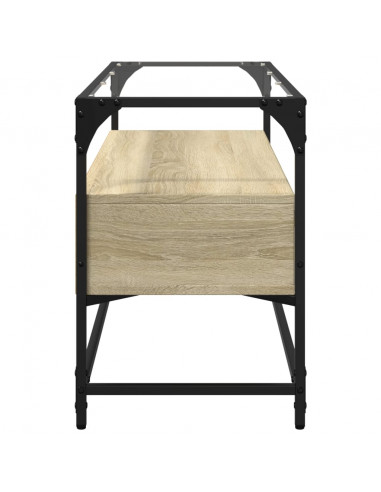 Mobile TV Piano Vetro Rovere Sonoma 98x35x51 Legno Multistrato