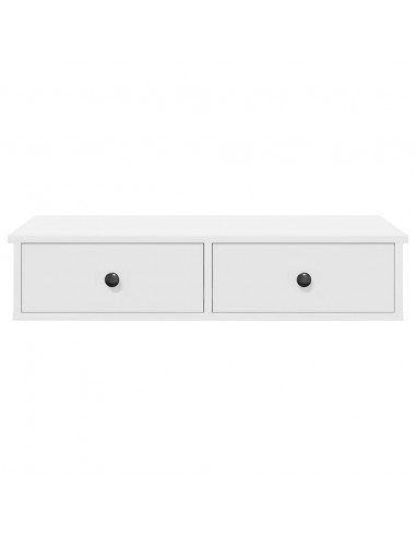 Scaffale a Parete con Cassetti Bianco 80x31x17 cm in Truciolato