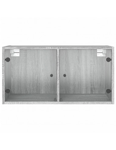 Mobili a Muro con Ante in Vetro 2pz Grigio Sonoma 68,5x37x35 cm