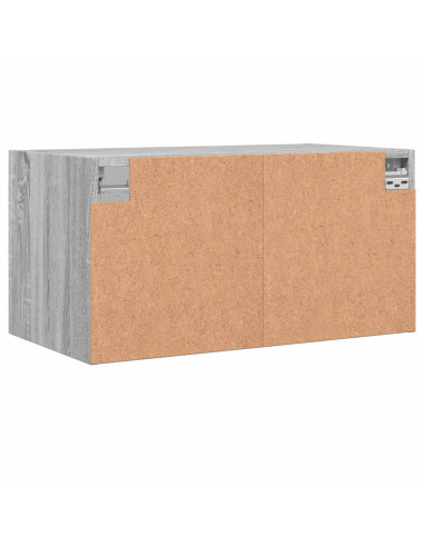 Mobili a Muro con Ante in Vetro 2pz Grigio Sonoma 68,5x37x35 cm
