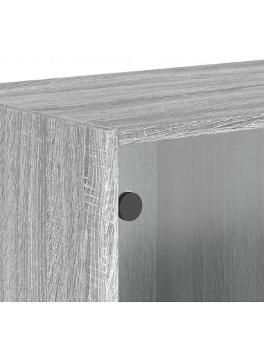 Mobili a Muro con Ante in Vetro 2pz Grigio Sonoma 68,5x37x35 cm