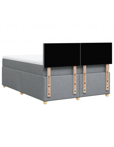 Giroletto a Molle con Materasso Grigio Chiaro 140x190cm Tessuto