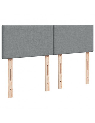 Giroletto a Molle con Materasso Grigio Chiaro 140x190cm Tessuto