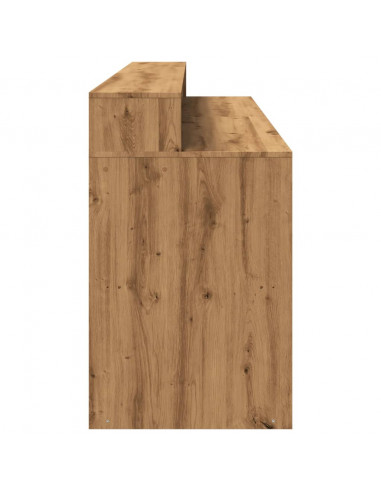 Scrivania con LED Rovere Artigianale 200x55x91 cm in Truciolato