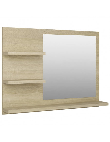 Specchio da Bagno Rovere Sonoma 60x10,5x45 cm Legno Multistrato