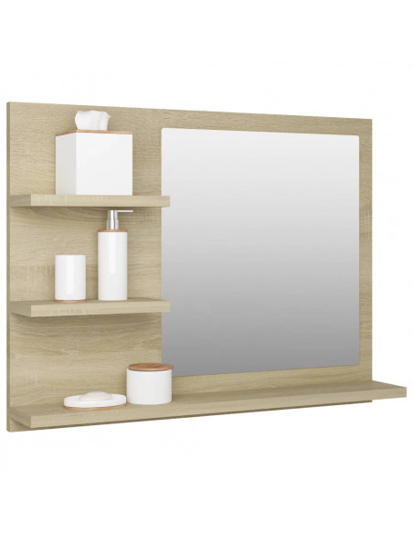 Specchio da Bagno Rovere Sonoma 60x10,5x45 cm Legno Multistrato