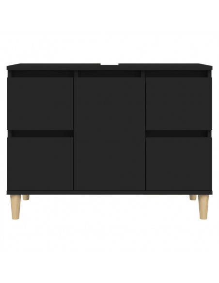 Mobile Lavabo Nero 80x33x60 cm in Legno Multistrato