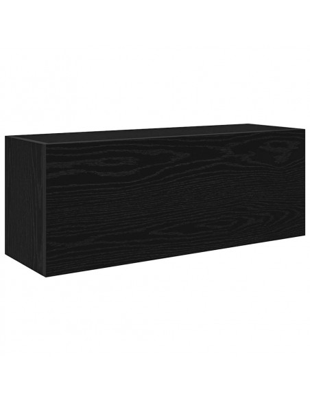 Mobile da Bagno a Parete Nero 80x25x30 cm in Legno Multistrato