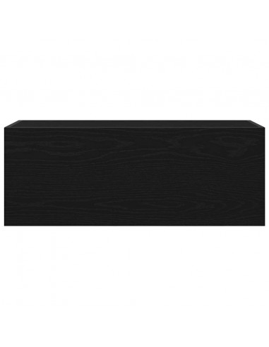 Mobile da Bagno a Parete Nero 80x25x30 cm in Legno Multistrato