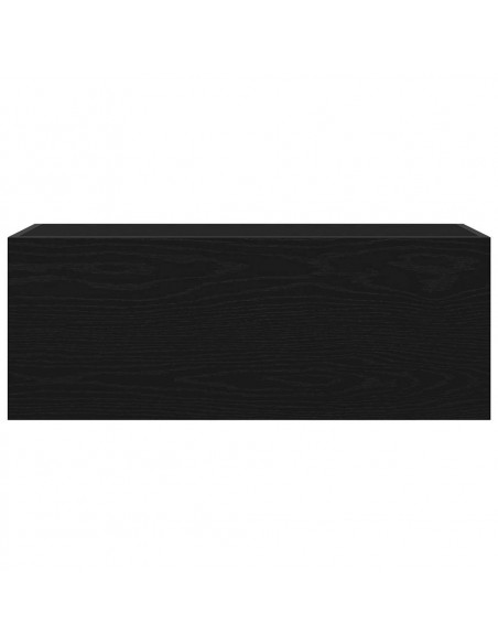 Mobile da Bagno a Parete Nero 80x25x30 cm in Legno Multistrato