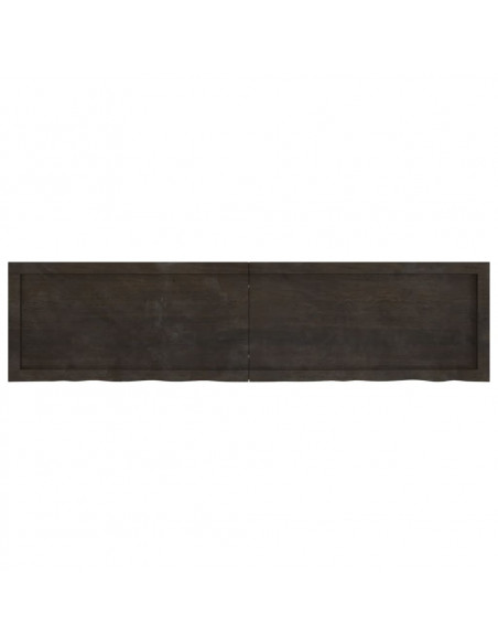 Piano Bagno Marrone Scuro 160x40x(2-4)cm Legno Trattato