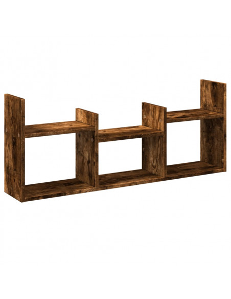 Mobile a Parete 100x18x40 cm Rovere Fumo in Legno Multistrato
