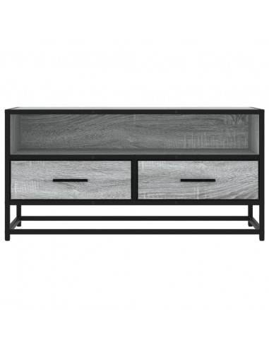 Mobile TV Grigio Sonoma 80x34,5x40 cm Legno Multistrato Metallo