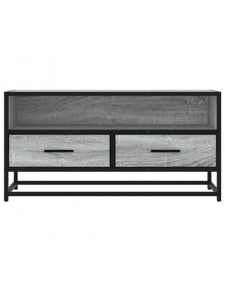 Mobile TV Grigio Sonoma 80x34,5x40 cm Legno Multistrato Metallo