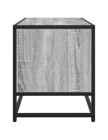 Mobile TV Grigio Sonoma 80x34,5x40 cm Legno Multistrato Metallo