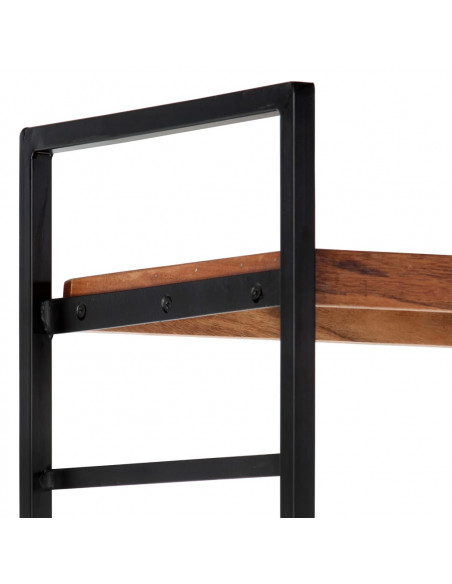 Libreria a 4 Livelli Legno Massello di Acacia 124x30x180 cm