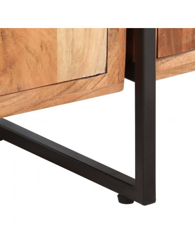 Libreria a 4 Livelli Legno Massello di Acacia 124x30x180 cm