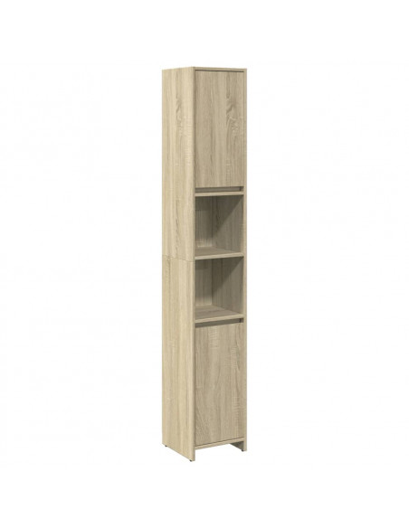 Set Mobili da Bagno 4 pz Rovere Sonoma in Legno Multistrato