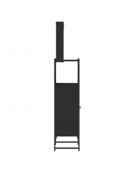 Set Mobili da Bagno 3 pz Nero in Legno Multistrato