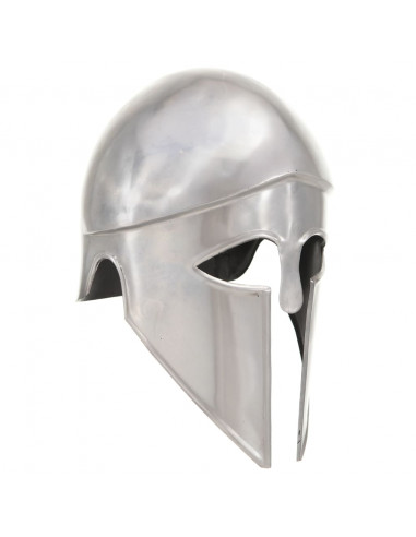 Elmo da Guerriero Greco Antico per LARP in Acciaio Argento