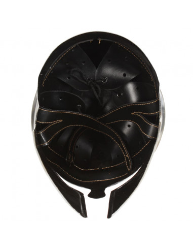 Elmo da Guerriero Greco Antico per LARP in Acciaio Argento