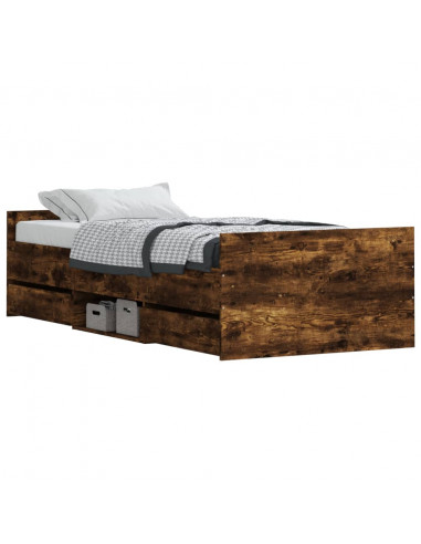 Giroletto con Testiera e Pediera Rovere Fumo 90x200 cm