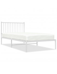 Giroletto con Testiera Metallo Bianco 100x200 cm 2