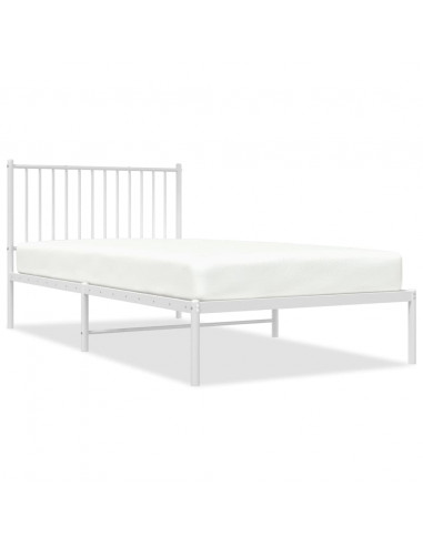 Giroletto con Testiera Metallo Bianco 100x200 cm