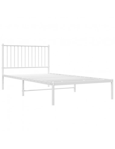 Giroletto con Testiera Metallo Bianco 100x200 cm