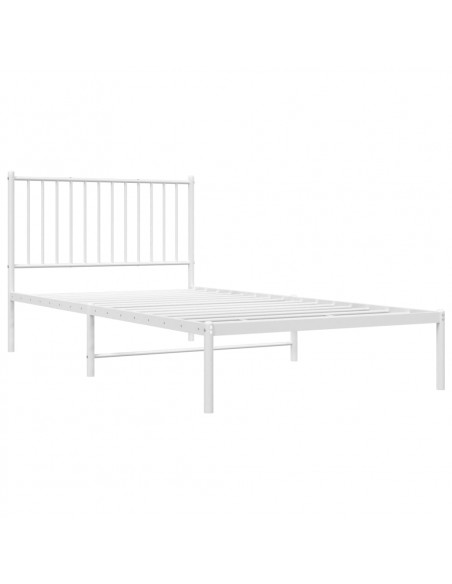 Giroletto con Testiera Metallo Bianco 100x200 cm