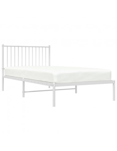 Giroletto con Testiera Metallo Bianco 100x200 cm