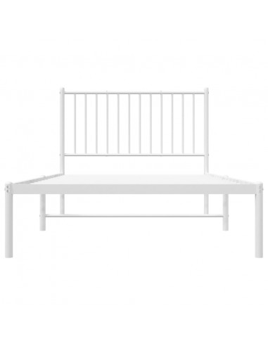 Giroletto con Testiera Metallo Bianco 100x200 cm