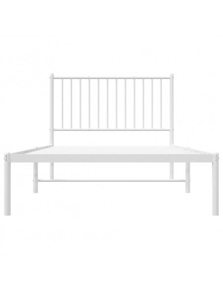 Giroletto con Testiera Metallo Bianco 100x200 cm