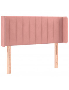 Testiera ad Orecchio Rosa 103x16x78/88 cm in Velluto 2