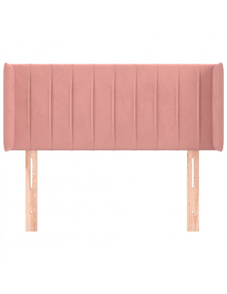 Testiera ad Orecchio Rosa 103x16x78/88 cm in Velluto
