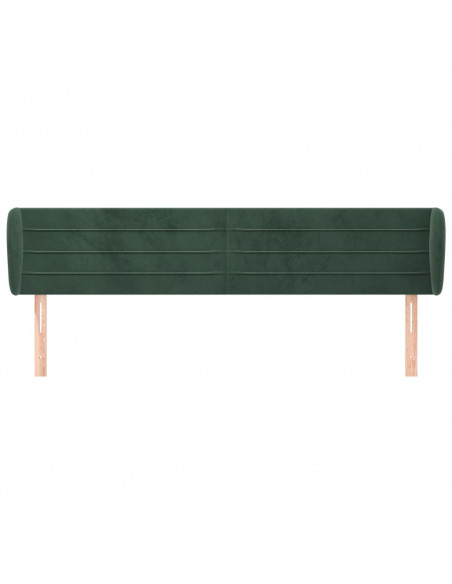 Testiera ad Orecchio Verde Scuro 183x23x78/88 cm in Velluto