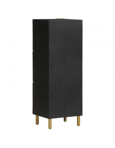 Credenza Nera 40x33x110 cm in Legno Multistrato