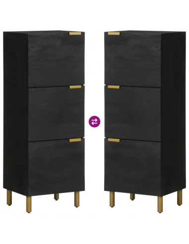 Credenza Nera 40x33x110 cm in Legno Multistrato