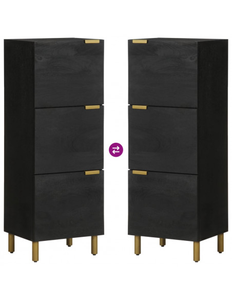 Credenza Nera 40x33x110 cm in Legno Multistrato