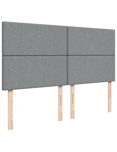 Giroletto a Molle con Materasso Grigio Chiaro 200x200cm Tessuto